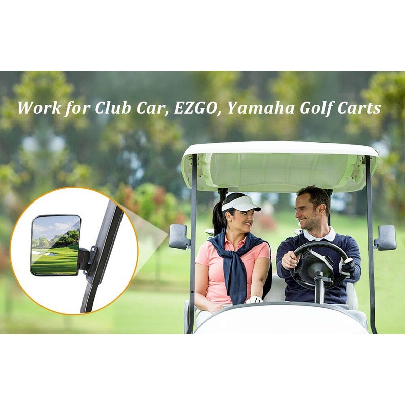 10L0L Golf Cart Side Mirrors with Blind Spot Mirrors, Universal