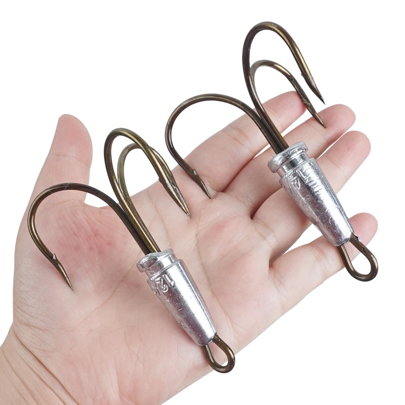 Sagging Hooks Snagging Weighted Treble Hooks,5pcs Weighted Treble Fishing Hook