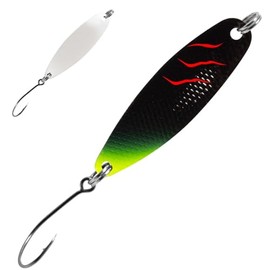 FTM Spoon Hammer 1.7 g, Trout Spoon, Colour: Black, Red Stripes, Green/White