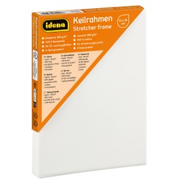 Idena 90560 - Telaio con tela bianca in cotone 100%, 5 pezzi di circa 13 x 18 cm, grammatura 380 g/m², per colori a olio e acrilici