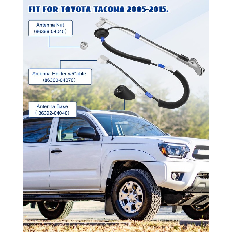 Manual Antenna Assembly for Toyota Tacoma 2005-2015 - Includes Antenna