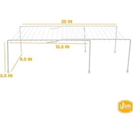 YBM Home 2555v Shelf Organizer and Storage Rack, 16" L x 9.75" W x 5.5" H, Silver