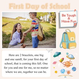 PINKDODO Back to School Gifts First Day of School Kindergarten Preschool Pre K First 1st Second Third Grade Anxiety Bracelet Gifts for Mom Son Mommy and Me Mother Son Bracelet