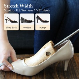 FootFitter Women’s High Heel Shoe Stretcher for 1"–3" Heels, Widens, Loosens, Relieves Pressure & Pain Relief in Tight Pumps - Small (US 4-6.5)