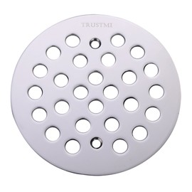 TRUSTMI 4 1/4-inch Screw-in Shower Drain Grate Replacement Cover, Chrome, also Oil Rubbed Bronze and Brushed Nickel for Choose