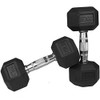 Titan Fitness 20 LB Pair Free Weights, Black Rubber Coated