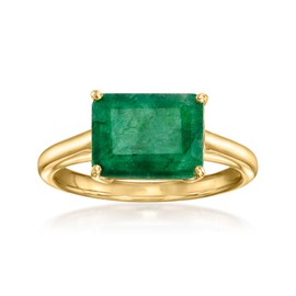 Ross-Simons 2.70 Carat Emerald Ring in 18kt Gold Over Sterling. Size 9