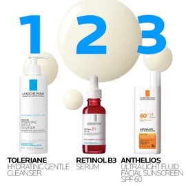 La Roche-Posay Pure Retinol Face Serum with Niacinamide (Vitamin B3) & Hyaluronic Acid | Gentle Anti-Aging Retinol Serum for Fine Lines & Wrinkles | Dermatologist Tested for Sensitive Skin, 1.0 fl oz