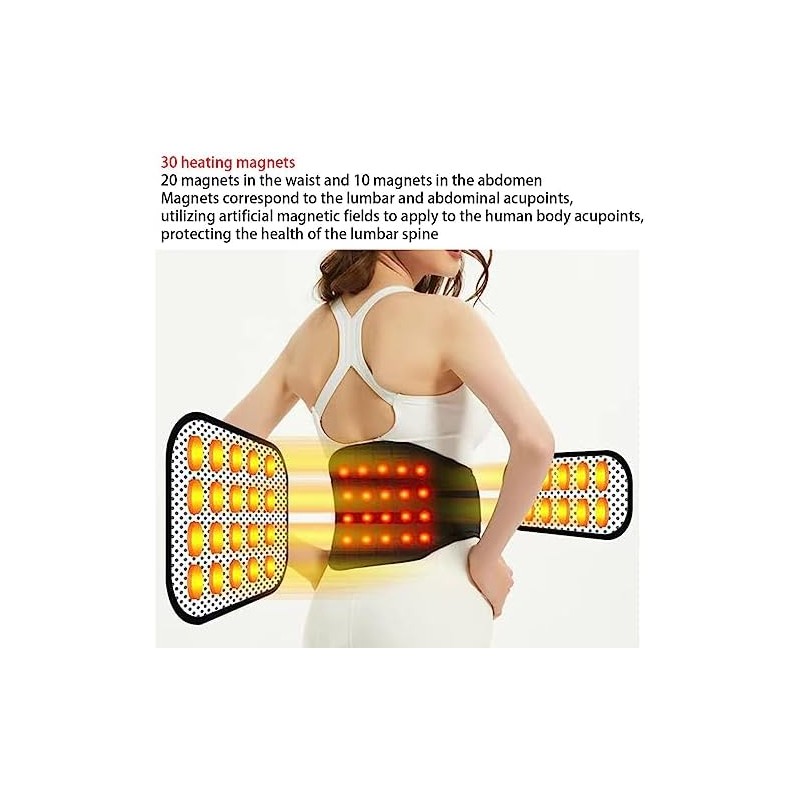 Faja Protectora Lumbar Autocalentable Cinturón Magnético Para Aliviar El Dolor
