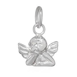 NKlaus Thinking Angel Charm Pendant 925 Silver 18 x 14 mm for Charm Bracelet 16217, Sterling Silver