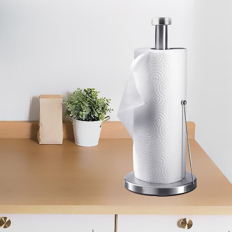 Paper Towel Holder Free-Standing, Kitchen Roll Stand Paper Roll Dispenser