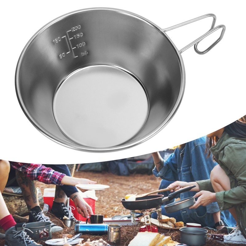 Stainless Steel Camping Sierra Cup Stackable Portable Stainless Steel Sierra