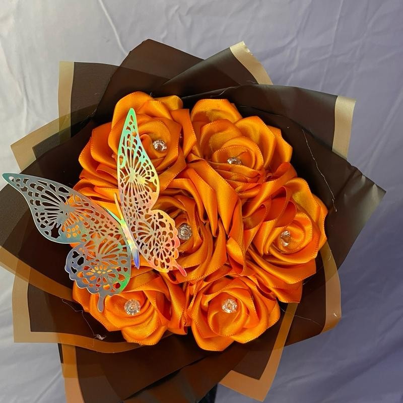 handmade Mini ribbon flower bouquets (read description for sizing) -