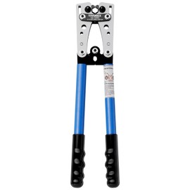 Tivorex Battery Cable Wire Lug Crimping Tool for AWG 8-1/0 Copper Lugs, Electrical Lug Crimper, Heavy Duty Battery Terminal Crimper