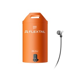 FLEXTAILGEAR Camping Shower Bucket with Built-in Electric Pump, Portable Camp Shower, 5 Gallons Rechargeable Pressure Outdoor Shower Bag, Large Water Inlet