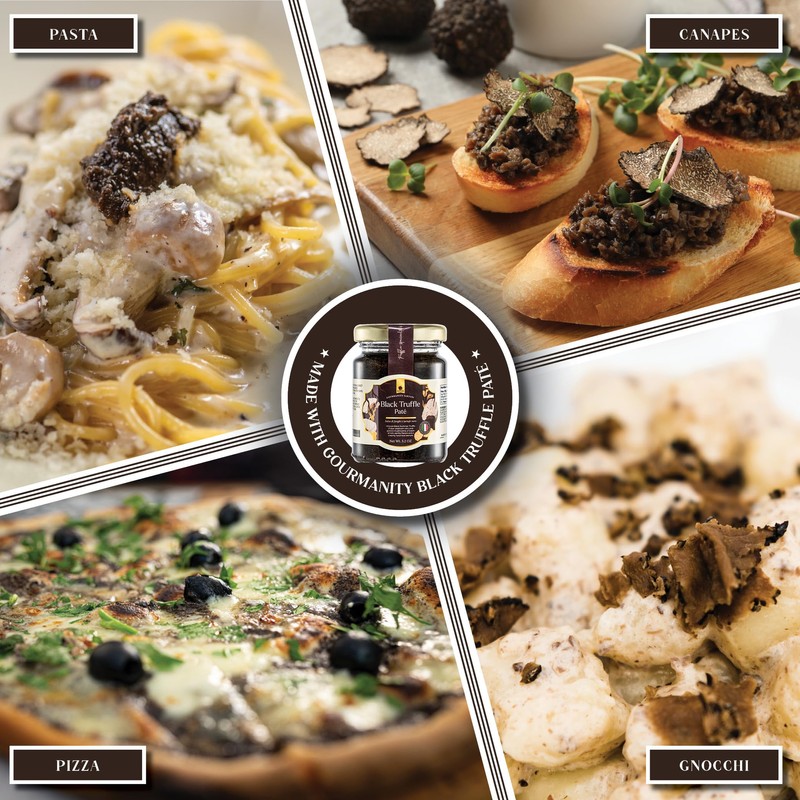 Gourmanity Tartufi Black Truffle Pate, Luxury Italian Truffle Sauce for