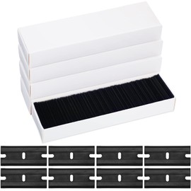 Honoson 300 Pieces Plastic Razor Blade Scraper Blades Plastic Scraper Tools Double Edge Razor Blades with a Tip Slot Edge Blades for Removing Decals, Stickers, Cleaning Window Glass (Black)