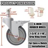 RILIDRI 5-Inch Swivel Stem Caster, 7/16-Inch Stem Diameter Rubber Wheel,