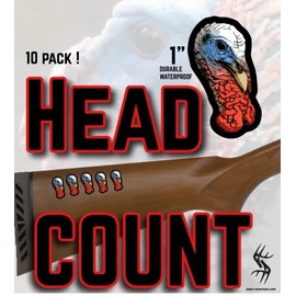 Shed-hunters.com Wild turkey Hunting Head Count  Sticker Pack Of 10