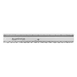 Alumicolor AlumiCrafter Straight Edge Metal Ruler with Unique Deckle Edge, Silver, 12 Inch