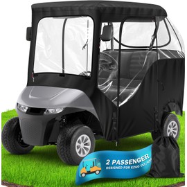 moveland 2 Passenger Golf Cart Driving Enclosure for EZGO TXT RXV - Upgraded Stronger Door Zipper for Golf Cart Rain Enclosure