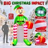 8FT Christmas Inflatable Elf for Holiday Display – LED Lighted