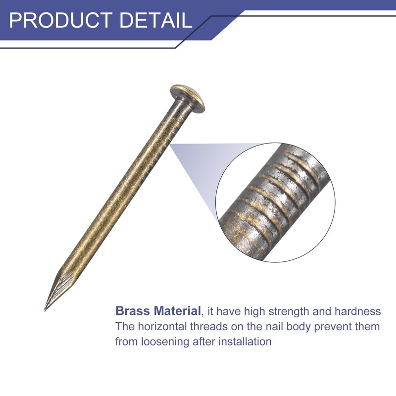 QUARKZMAN Pack of 160 Brass Nails 1.5 mm x 20