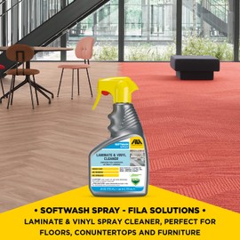 FILA Surface Care Solutions, SOFTWASH SPRAY, Laminate Floor Cleaner and Luxury Vinyl Floor Cleaner, No Rinsing Required for Floor Cleaning, Keeps SPC Floor Looking New, Does not dull Vinyl Tile, 24oz
