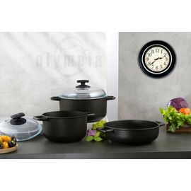 Olympia Supreme 20 cm/ 7.8 Inch Deep Die-Cast Aluminum Frying Pan