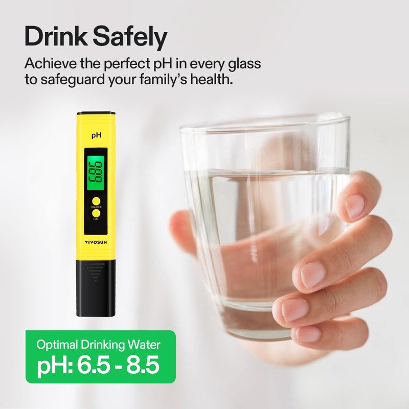 VIVOSUN Digital pH Meter, 0.01pH High Accuracy Pen Type pH