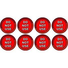 StickerTalk Do Not Use Vinyl Stickers, 1 Sheet of 8 Stickers, 1.5 inches by 1.5 inches Each