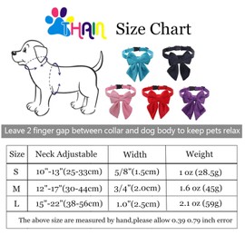 THAIN Velvet Dog Collar with Style Bow Tie, Quick Release Plastic Buckle Adjustable Dog Collars for Small Medium Large Dogs Pets (M, Velvet Blue)