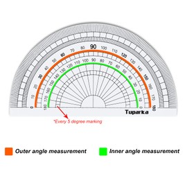 TUPARKA 24 Pack Protractor Clear Math Protractor 180 Degrees 10cm