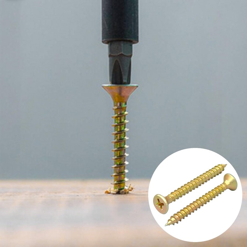 300 PCS M4 Wood Screws,Flat Head Self Tapping Screws