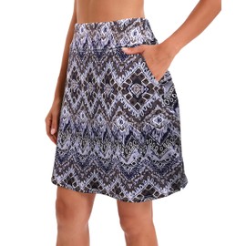 Jhsnjnr Women's Golf Skorts with Pockets Knee Length Elasticated Waist Active Athletic Tennis Skirt