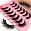7 Pairs of 3D False Eyelashes, Cat Eye, Fluffy Volume,