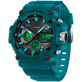 findtime Mens Watches Sports Outdoor Watch for Men with Date Analog Digital LED Backlight Wristwatch Waterproof