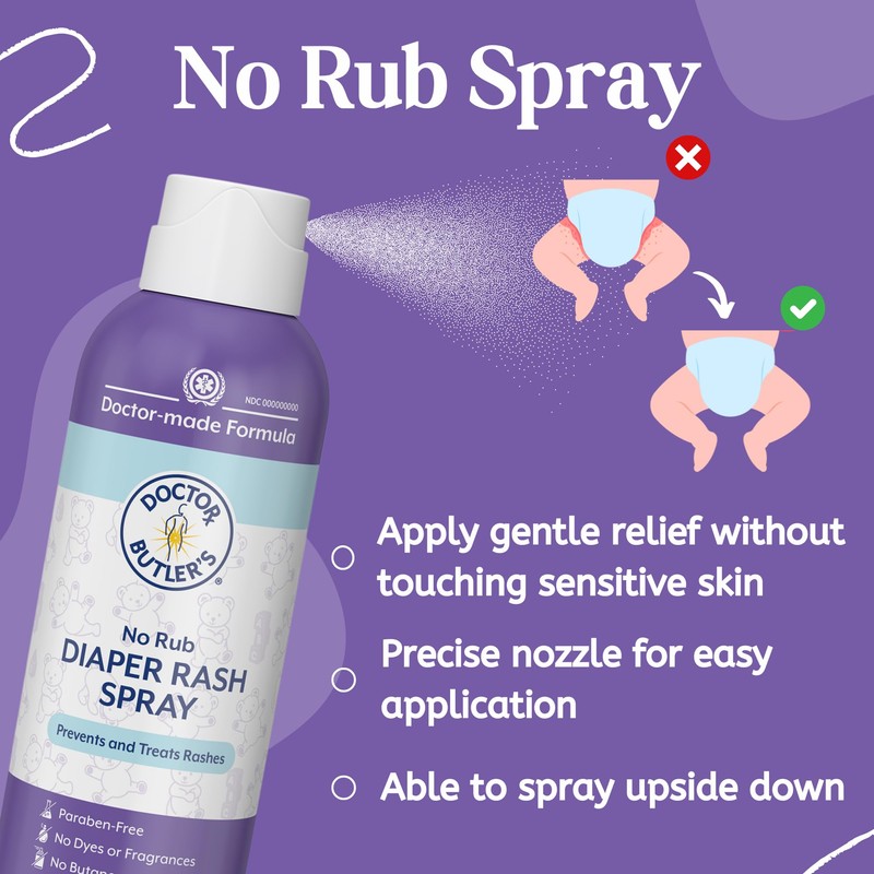 Doctor Butler's Baby Diaper Rash Spray – No-Rub Sprayable Diaper
