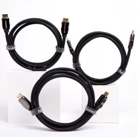 Pacroban 8K HDMI 2.1 Braided Cable (1ft-3 Pack) Supports 48Gbps Ultra High Speed