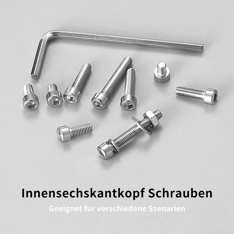 Screws Nuts Assortment Set, Hexagonal Button Cylinder Screws with Hexagon