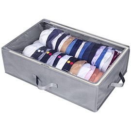 AOODA Large Hat Storage Box for Baseball Caps Organizer, Holds Up to 50 Caps Wide Hat Organizer for Closet with Cardboard, Under Bed Hat Holder, Grey