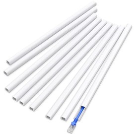 Delamu 9 Piezas Canaletas para Cables Pared de 3.2M, Protectores Autoadhesivos para Cable en Pared, Instalación Fácil De Canaleta para Cables, Gestión De Cable, 12MM*8MM*36CM, Blanco