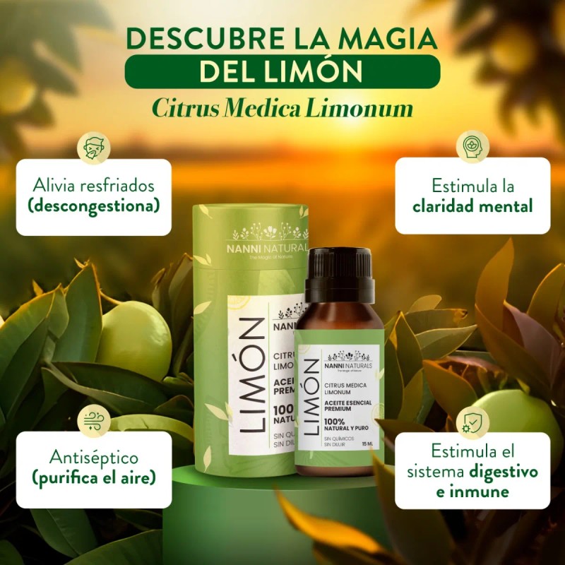 Aceite Esencial De Limón Puro 15ml Para Difusor Y Aroma