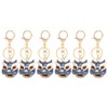 6pcs Lion Dance Keychains Cute Funny Exquisite Metal Rhinestone Chinese