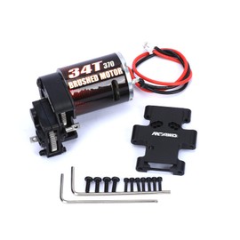 RCAWD 370 Brushed Motor Transmission Assembled 34T for FMS FCX24 EAZYRC ROC Hobby 1/24 1/18 Crawlers Upgrade Parts Black