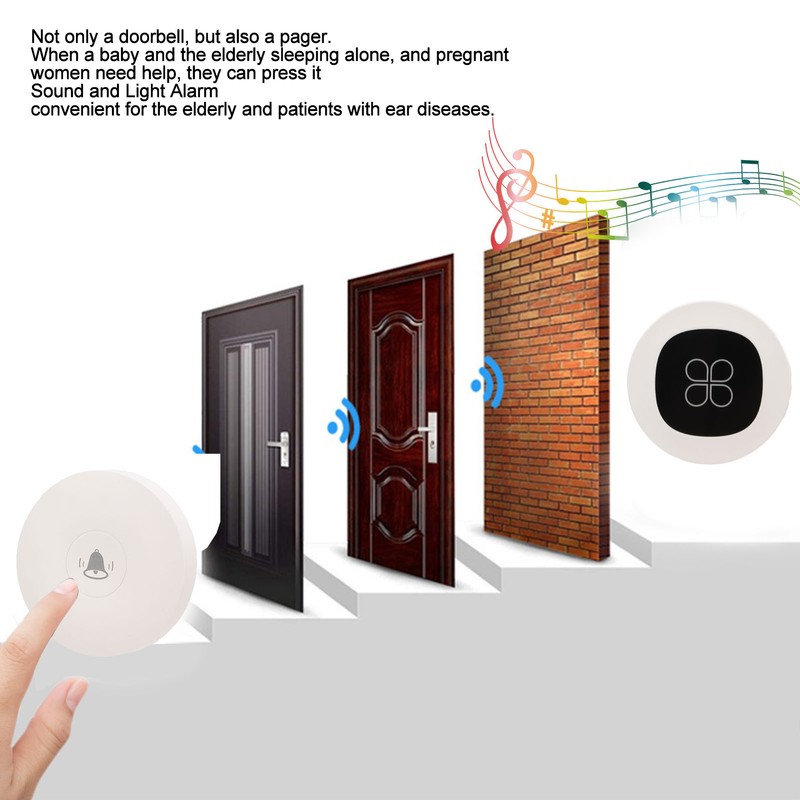 Self Generating Wireless Doorbell Battery Free 2 Receivers Four Leaf