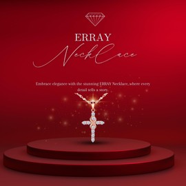 ERRAY Rose Gold Infinity Cross Necklace – Dainty Crystal Pendant in Sterling Silver, Elegant Christian Jewelry Gift for Women, Wife, or Loved One