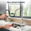 FORIOUS LED Kitchen Faucet with Pull Down Sprayer, Brushed Nickel,