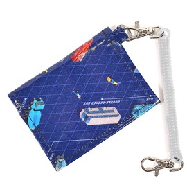 COLORFUL CANDY STYLE N5919100 Pass Case, For Boys, Children, Trains, Coil Chain Hook, Bi-fold, Transportation Infrastructure for Car Society