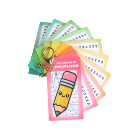 Llavero Didáctico de Tablas de Multiplicar, Material Educativo Lápiz